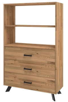 Regał dębowy z szufladami na książki 157x90x40