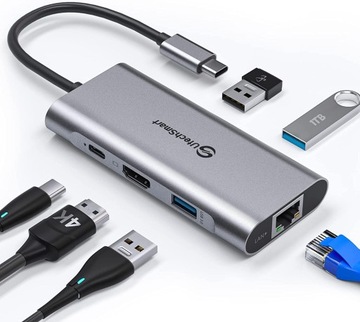 UTECHSMART HUB USB-C 6 w 1 USB 3.0 RJ45 LAN HDMI