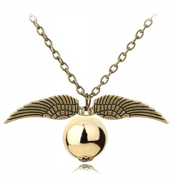 Naszyjnik skrzydła złoty Snitch Wings długi boho