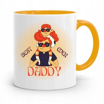 KUBEK ŻÓŁTY PREZENT NA DZIEŃ OJCA DLA TATY DADDY z Nadrukiem ze Zdjęciem