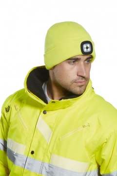 Зимняя шапка со светодиодным фонариком, USB-зарядка, Желтая