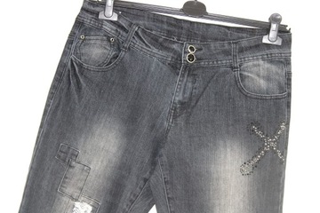 w5 OKAY Modne Damskie Spodnie Jeans Dziury Dżety 44 XXL