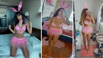 ЖЕНСКИЙ КОСТЮМ ЗАЙЧИКА, РОЗОВЫЙ M