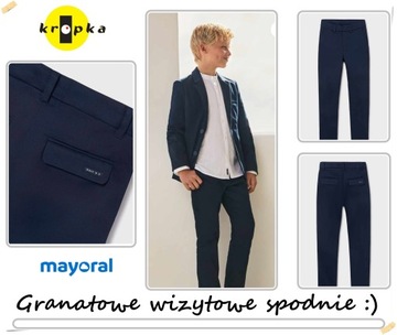 GRANATOWE WIZYTOWE SPODNIE 6470 6513 MAYORAL 140 cm