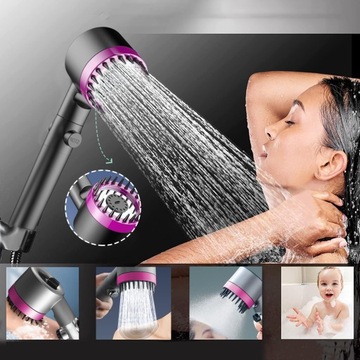 RĘCZNA SŁUCHAWKA PRYSZNICOWA Z TRZYSTOPNIOWĄ REGULACJĄ I FILTREM