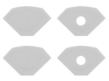 Угловой светодиодный профиль, белый, угловой, 2 м, с опаловым абажуром + 4 торцевых заглушки, КОМПЛЕКТ