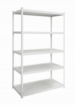 Regał metalowy PIKA kolor biały 5 półek 180x70x40