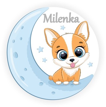 Lampka nocna księżyc piesek gwiazdki z imieniem