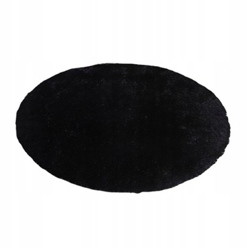 DYWAN SALON OKRĄGŁY 100cm MIĘKKI PLUSZOWY CZARNY