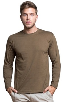 Koszulka z długim rękawem męska 100%bawełna dużo kolorów Certyfikat Khaki L