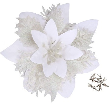 10xChristmas Tree Flower Ornament Ozdoby Dekoracje