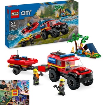 LEGO City Samochód Terenowy SUV Auto Wóz strażacki z łodzią ratunkową 60412