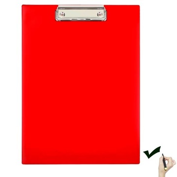 PODKŁADKA podkład do pisania z klipsem DESKA Biurfol A4 czerwona CLIPBOARD
