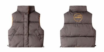 ТЕПЛАЯ ДЕТСКАЯ СТЕГАНАЯ КУРТКА С РУКАВАМИ МОДНЫЙ ЖИЛЕТ С ВОРОТНИКОМ-СТОЙКОЙ.