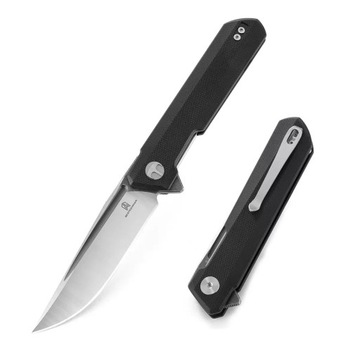 Nóż składany Bestechman Dundee Black G10, Grey Titanized / Satin D2