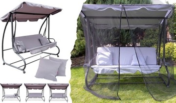 САД НА 3 ЧЕЛОВЕКА Качели, качалки 2в1, СКАМЬЯ, складной лежак-качалка