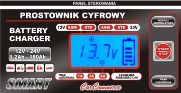ЦИФРОВОЕ ЗАРЯДНОЕ УСТРОЙСТВО 12В/24В/6А АВТОМАТИЧЕСКОЕ
