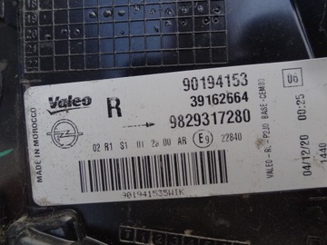 OPEL CORSA F 2020 SVĚTLO ZADNÍ PRAVÁ EVROPA 9829317280 ORIGINÁLNÍ