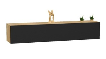 Szafka loftowa RTV 140 dąb craft + czarny mat
