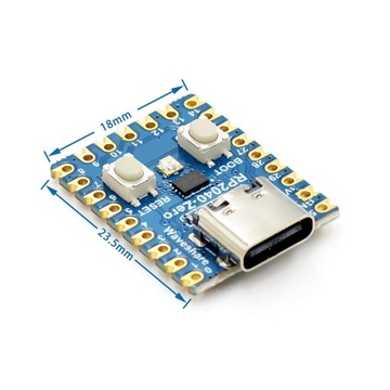 Waveshare RP2040 Zero Raspberry Pi Micropython припаян