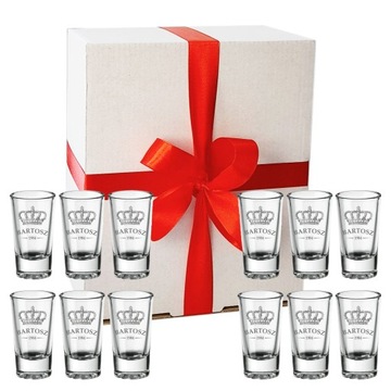 KIELISZKI DO WÓDKI NALEWEK x12 GRAWER PREZENT 28ml