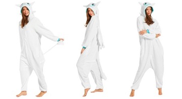 BIAŁA FURIA PIŻAMA KIGURUMI KOMBINEZON ONESIE S
