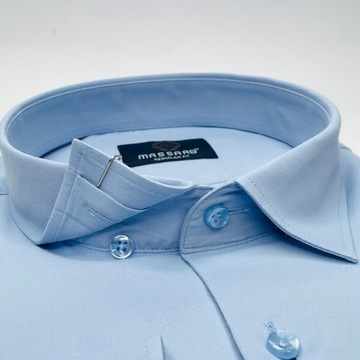 Duży rozmiar elegancka klasyczna błękitna koszula męska PREMIUM Regular-fit