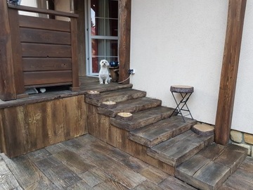 Бетонная лестница имитация дерева бетон