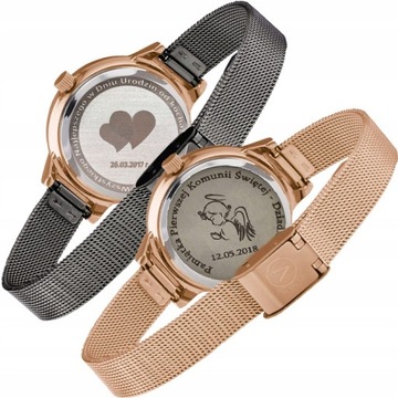Золотые женские часы Giacomo Design GD13 с сеткой и датой