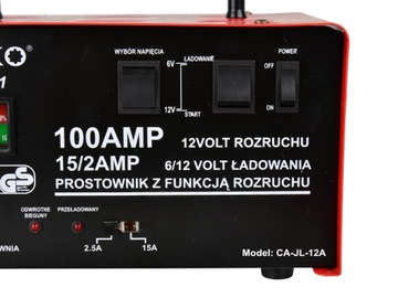 GEKO PROSTOWNIK AKUMULATOROWY Z ROZRUCHEM 100A 6V/12V ŁADOWARKA G80021