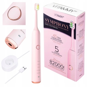 Звукова зубна щітка електрична для зубів VITAMMY SYMPHONY рожевий