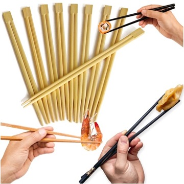Azjatyckie Pałeczki Bambusowe Jednorazowe Do Sushi 21cm 10 Par w Kopertkach