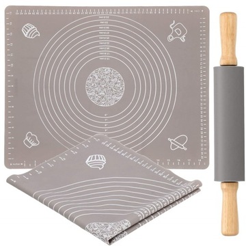 СИЛИКОНОВАЯ ДОСКА + РОЛИК 2в1 КУХОННЫЙ КОВрик НАБОР СИЛИКОНОВЫХ ПОДКЛАДОК ДЛЯ КУХОННОГО КОВРИКА