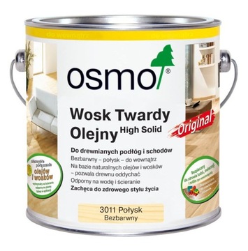 OSMO WOSK TWARDY OLEJNY ORGINAL 2,5L POŁYSK 3011