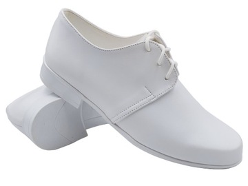 BUTY KOMUNIJNE Chłopięce Wizytowe POLSKIE Białe Półbuty Eleganckie 35