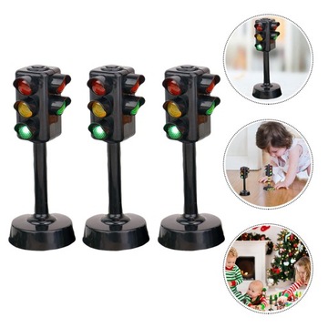 3 sztuk Sygnały drogowe Lampa Zabawka Sygnalizacja