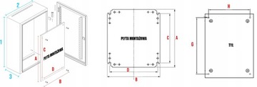 Skrzynka Elektryczna Rozdzielnia Obudowa Metalowa 80x80x20