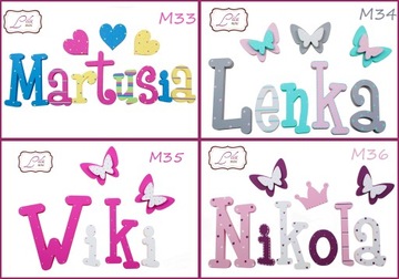 LITERKI NA ŚCIANE IMIĘ 5-LITEROWE 3 DEKORY GRATIS