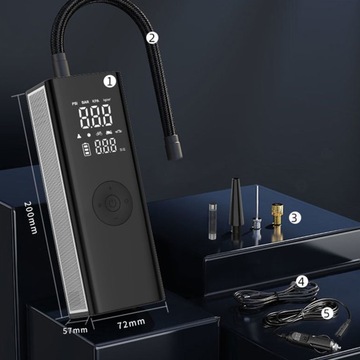 КОМПРЕССОР АВТОМОБИЛЬНЫЙ КОМПРЕССОРНЫЙ НАСОС Powerbank 7800мАч 120Вт 35л/мин 10бар