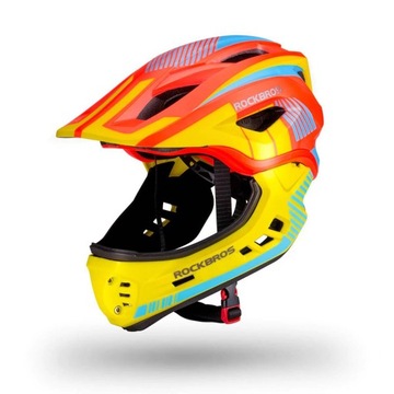 ROCKBROS KASK ROWEROWY DZIECIĘCY Z ODPINANĄ SZCZĘKĄ DLA DZIECI NA ROWER M