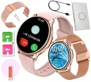 SMARTWATCH ZEGAREK DAMSKI STYLOWY ROZMOWY PL MENU+ PASKI + OCHRONA