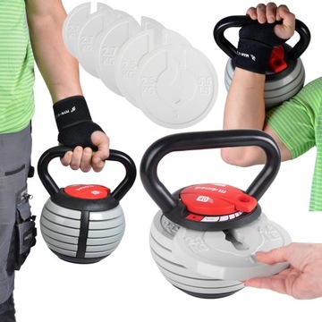 KETTLEBELL HANTLA REGULOWANY kula ODWAŻNIK REGULACJA OBCIĄŻENIA 3.5-18.1KG