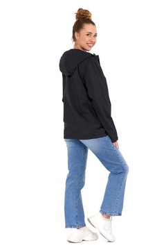 KURTKA PRZECIWDESZCZOWA Z KAPTUREM WIATRÓWKA LEKKA UNISEX MORAJ CZARNA XXL