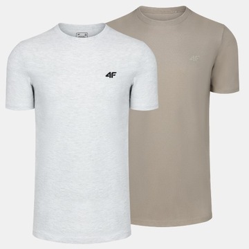 T-SHIRT MĘSKI 4F KOSZULKA BAWEŁNIANA SPORTOWA BASIC ZESTAW 2SZT KOMPLET
