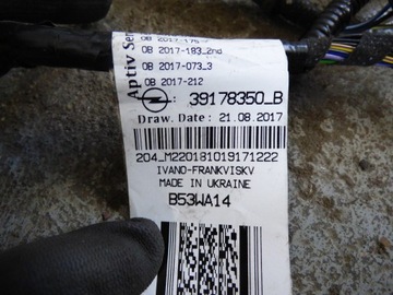 INSTALACE INTERIÉR 39178350 OPEL ASTRA K V KOMBI