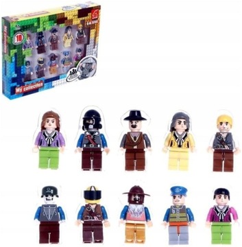 KLOCKI mini FIGURKI LUDZIKI MINECRAFT 10 sztuk