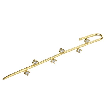 Kikichicc Роскошная булавка для ушей с резьбой, длинная серьга-манжета