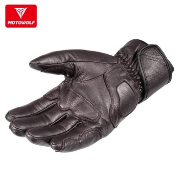 КОЖАНЫЕ ЗИМНИЕ МОТОЦИКЛОВЫЕ ПЕРЧАТКИ MOTOWOLF TOUCH