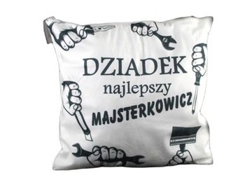 Miękka Poduszka z pięknym nadrukiem dla Dziadka, Prezent na Święta