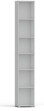 Regał pola 215x30 cm biały, 6 półek na książki i segregatory